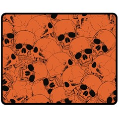 Skull Pattern Fleece Blanket (medium)  by Valentinaart