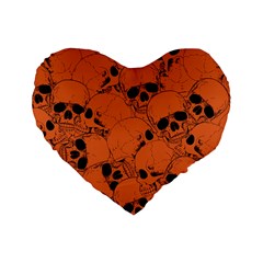 Skull Pattern Standard 16  Premium Heart Shape Cushions by Valentinaart