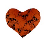 Skull pattern Standard 16  Premium Heart Shape Cushions Back