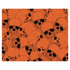 Skull Pattern Double Sided Flano Blanket (medium)  by Valentinaart