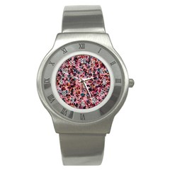 Cells In A Red Space Stainless Steel Watch by DimitriosArt