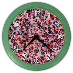 Cells In A Red Space Color Wall Clock by DimitriosArt