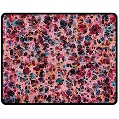 Cells In A Red Space Double Sided Fleece Blanket (medium)  by DimitriosArt