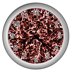 Red Universe Wall Clock (silver) by DimitriosArt