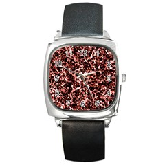 Red Universe Square Metal Watch by DimitriosArt