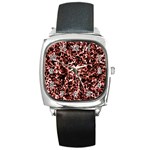 Red universe Square Metal Watch Front