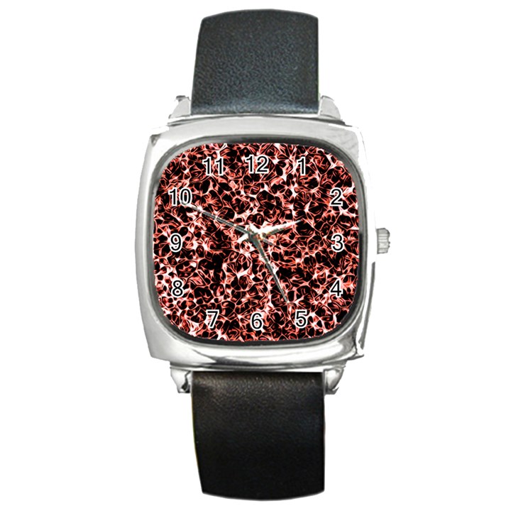 Red universe Square Metal Watch