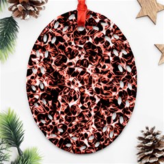 Red Universe Oval Filigree Ornament (two Sides)