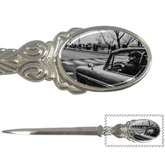 Convertible Classic Car At Paris Street Letter Opener