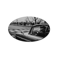 Convertible Classic Car At Paris Street Sticker (oval) by dflcprintsclothing