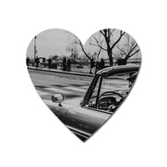 Convertible Classic Car At Paris Street Heart Magnet by dflcprintsclothing