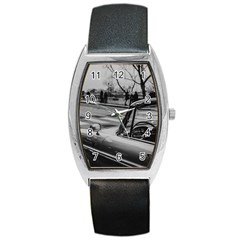 Convertible Classic Car At Paris Street Barrel Style Metal Watch by dflcprintsclothing