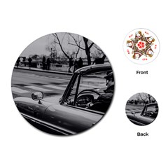 Convertible Classic Car At Paris Street Playing Cards Single Design (round) by dflcprintsclothing