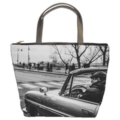 Convertible Classic Car At Paris Street Bucket Bag by dflcprintsclothing