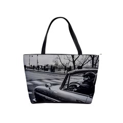 Convertible Classic Car At Paris Street Classic Shoulder Handbag