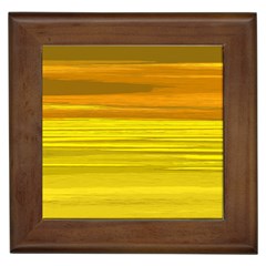 Yellow And Gold Horizontal Stripes - Abstract Art Framed Tile by KorokStudios