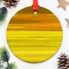 Yellow And Gold Horizontal Stripes - Abstract Art Ornament (round)