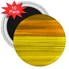 Yellow And Gold Horizontal Stripes - Abstract Art 3  Magnets (10 Pack)  by KorokStudios