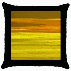 Yellow And Gold Horizontal Stripes - Abstract Art Throw Pillow Case (black)