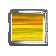 Yellow And Gold Horizontal Stripes - Abstract Art Mega Link Italian Charm (18mm)