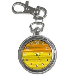 Yellow And Gold Horizontal Stripes - Abstract Art Key Chain Watches by KorokStudios