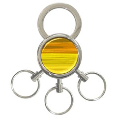 Yellow And Gold Horizontal Stripes - Abstract Art 3-ring Key Chain by KorokStudios