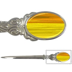 Yellow And Gold Horizontal Stripes - Abstract Art Letter Opener by KorokStudios