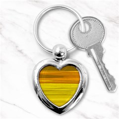 Yellow And Gold Horizontal Stripes - Abstract Art Key Chain (heart) by KorokStudios