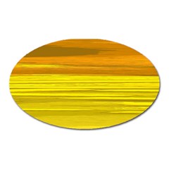 Yellow And Gold Horizontal Stripes - Abstract Art Oval Magnet by KorokStudios