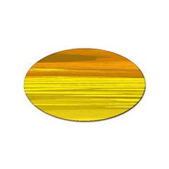 Yellow And Gold Horizontal Stripes - Abstract Art Sticker Oval (100 Pack) by KorokStudios