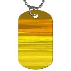 Yellow And Gold Horizontal Stripes - Abstract Art Dog Tag (two Sides) by KorokStudios