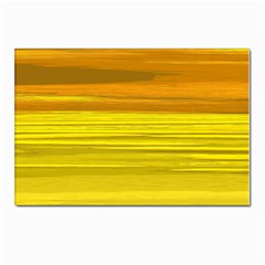 Yellow And Gold Horizontal Stripes - Abstract Art Postcards 5  X 7  (pkg Of 10) by KorokStudios