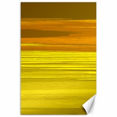 Yellow And Gold Horizontal Stripes - Abstract Art Canvas 24  X 36  by KorokStudios