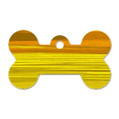 Yellow And Gold Horizontal Stripes - Abstract Art Dog Tag Bone (one Side) by KorokStudios