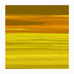 Yellow And Gold Horizontal Stripes - Abstract Art Medium Glasses Cloth by KorokStudios