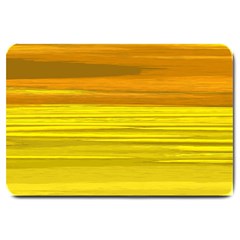 Yellow And Gold Horizontal Stripes - Abstract Art Large Doormat by KorokStudios