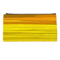 Yellow And Gold Horizontal Stripes - Abstract Art Pencil Case by KorokStudios