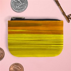 Yellow And Gold Horizontal Stripes - Abstract Art Mini Coin Purse by KorokStudios