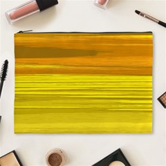 Yellow And Gold Horizontal Stripes - Abstract Art Cosmetic Bag (xl) by KorokStudios