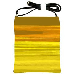 Yellow And Gold Horizontal Stripes - Abstract Art Shoulder Sling Bag by KorokStudios