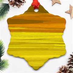 Yellow And Gold Horizontal Stripes - Abstract Art Ornament (snowflake)