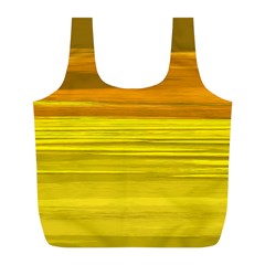 Yellow And Gold Horizontal Stripes - Abstract Art Full Print Recycle Bag (l) by KorokStudios