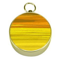 Yellow And Gold Horizontal Stripes - Abstract Art Gold Compasses by KorokStudios