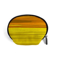 Yellow And Gold Horizontal Stripes - Abstract Art Accessory Pouch (small) by KorokStudios