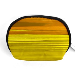 Yellow And Gold Horizontal Stripes - Abstract Art Accessory Pouch (medium) by KorokStudios