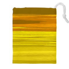 Yellow And Gold Horizontal Stripes - Abstract Art Drawstring Pouch (4xl) by KorokStudios