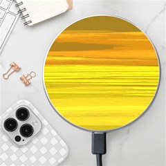 Yellow And Gold Horizontal Stripes - Abstract Art Wireless Charger by KorokStudios