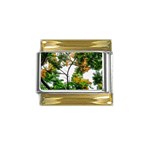 Tree Sunlight Forest Nature Landscape Sunrise Fog Gold Trim Italian Charm (9mm) Front