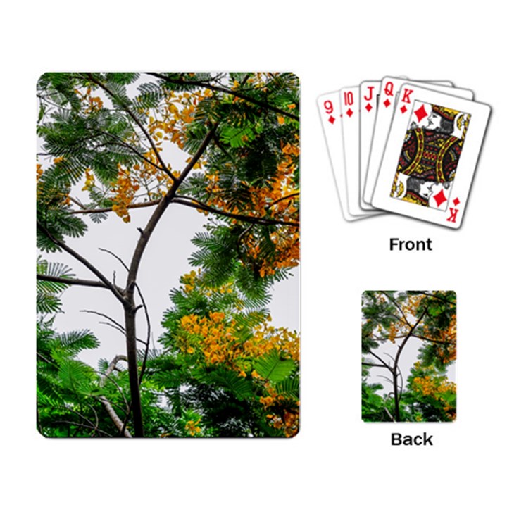 Tree Sunlight Forest Nature Landscape Sunrise Fog Playing Cards Single Design (Rectangle)