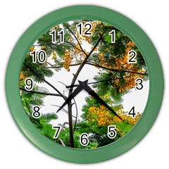 Tree Sunlight Forest Nature Landscape Sunrise Fog Color Wall Clock by danenraven